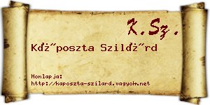 Káposzta Szilárd névjegykártya