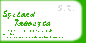 szilard kaposzta business card
