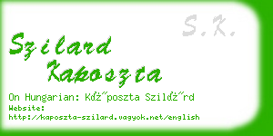 szilard kaposzta business card